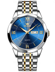 OLEVS Heren Quartz horloges Luxe Grote wijzerplaat Modieus Zakelijk Lichtgevend Kalender Datum WATERDICHT Roestvrijstalen band Horloge