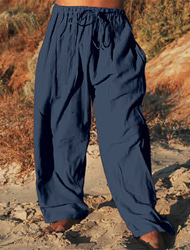 Herren Hose Hosen Sommerhosen Strandhose Tasche Glatt Komfort Atmungsaktiv Outdoor Täglich Ausgehen Modisch Brautkleider schlicht Weiß Marineblau