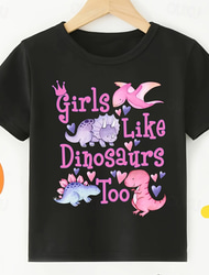 コットン１００％ 子供 女の子 ブラック 動物 カートゥン Tシャツ Ｔシャツ クルーネック 半袖 アウトドア 日常 バケーション クラシック カジュアル プリント 夏