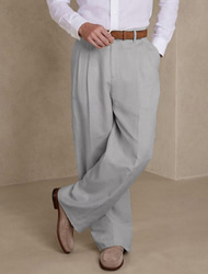 Herren Anzughosen Leinenhose Sommerhosen Faltenhose Vordertasche Gerade geschnitten Glatt Komfort Atmungsaktiv Casual Täglich Festtage Modisch Basic Schwarz Weiß