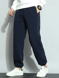 Bărbați Șerpa Pantaloni din lână Pantaloni Sport Jogger Pantaloni Cordon Buzunar cu Fermoar Manșetă Elastică Simplu Confort Cald Lungime totală În aer liber Casual Zilnic Sport Modă Negru Albastru