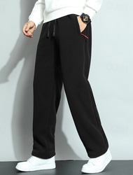 Bărbați Șerpa Pantaloni din lână Pantaloni Sport Jogger Pantaloni Cordon Buzunar cu Fermoar Picior drept Simplu Confort Cald Lungime totală În aer liber Casual Zilnic Sport Modă Negru Albastru piscină