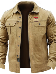 Men's Cowboy Work Shirt Western Shirt Cargo Shirt Long Sleeve Casual Tactical Sports & Outdoor Going out Winter Spring &  Fall Turndown Print Army Green Khaki