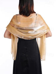 Mutter-Wickel Elegante Voiles  Chiffons Ärmellos Illusionsärmel Organza Hochzeitswickel mit Rüschen für Partys im Sommer