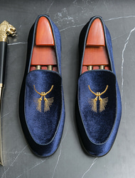 mocassini da uomo in velluto verde con ricami dorati – lussuose scarpe slip-on per eventi formali e matrimoni