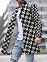 Bărbați Picior de vară Palton de iarnă Jachetă din lână pardesiu Termic Comfortabil Afacere Casual Oficial Birou / Carieră Purtare Zilnică Nasturi Imprimare 3D Buzunar frontal Iarnă Răsfrânt Manșon