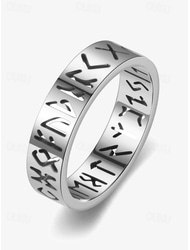 mäns norrländska runring – graverat rostfritt stål vikingsymbolband, nordisk mytologi smycken för män och kvinnor