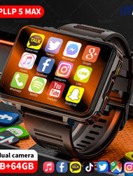 LOKMAT APPLLP 5 MAX Smart Watch 2.4 inch 4G LTE Cellular Smartwatch Phone 3G 4G Bluetooth Pedometer Call Reminder Sleep Tracker Compatible with Android iOS Women Men GPS Long Standby Hands-Free Calls