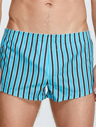 Men's 1 PCS Boxers Underwear Boxer Shorts Elastic Waist 100% Cotton Breathable Soft Comfortable Stripe Mid Rise White Yellow