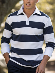 Men's Striped Rugby Polo Shirts Long Sleeve Polo Shirts Collar Business Casual Formal Outdoor Dailywear Buttons 3D Print Spring Fall Winter Red Ink Blue Green