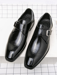 pánské hnědé boty na pásek z umělé kůže – klasické brogue detaily, formální styl šatů, ideální pro obchodní jednání, svatby a zvláštní příležitosti