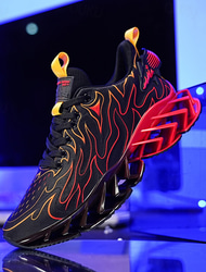 adidași pentru bărbați cu flacără verde neon, design cu valuri îndrăznețe, cu partea superioară respirabilă și talpă căptușită, perfecți pentru ținuta de stradă și stilul de viață activ