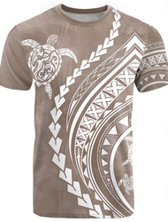 Per uomo Tartaruga Maori maglietta Manica corta maglietta Stampa 3D Girocollo Camicia Di tendenza Etnico Strada Giornaliero Cachi Estate Primavera Abbigliamento S M L XL XXL XXXL