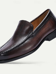 stijlvolle bruine leren loafers met handgestikt brogue-detail voor heren | perfect voor casual en zakelijke gelegenheden