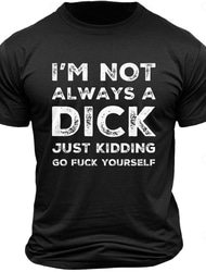 Voor heren Tekstopdruk Grappig T-shirt 100% katoen Korte mouw Grafisch Shirt Zwart Wit Leger Groen Comfortabel T-shirt Vakantie Straat Modeontwerper kleding