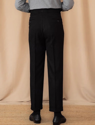 Herren Abschlußfeier Anzughose Hose Chinos Knöpfe Tasche Einfach Komfort Formell Party Arbeit Mode Klassicher Stil Schwarz Braun Mikroelastisch