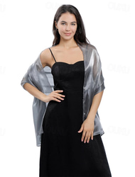 Chales y envolturas sedosos para damas de honor, vestidos de noche, chal de organza suave y transparente para bodas, fiestas formales