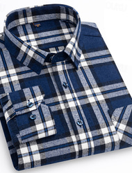 Per uomo Camicia Camicia Estiva Camicia casual Camicia da Spiaggia Camicia con Bottoni Rosso Blu marino Blu Verde Blu scuro Manica Lunga Plaid Bavero Vacanza Camicia hawaiana Bottonato Abbigliamento