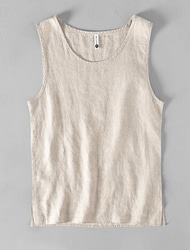 Men's Tank Top Vest Top Undershirt Sleeveless Shirt Sleeveless Crew Neck Spring & Summer Plain Fashion Designer Basic Vacation Street Going out White Blue Khaki Top Tee for Men