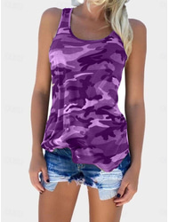 Pentru femei Camisole Tank Top Grafic Zilnic Stilat Casual Fără manșon Scoateți gâtul Topuri obișnuite Zilnic Imprimeu Roz Îmbujorat Mov Trifoi Gri Vară Primăvară