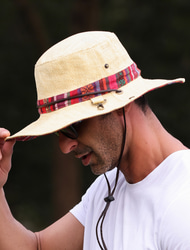 Herr Fiskarhatt Solhatt Fiskehatt Boonie hatt Svart Rubinrött Polyester Broderad Mode Ledigt Dagligen Boho Paisley Damask Pläd / Randig / Chevron Solskyddskräm Andningsfunktion
