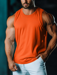 Herr Linne Väst Undertröjor Ärmlös tröja Ärmlös Rund hals Rund halsringning Sommar Slät Mode Klassisk Ledigt Nät Gata Ledigt Sport Svart Vit Ljusgrön Topp t-shirt för män