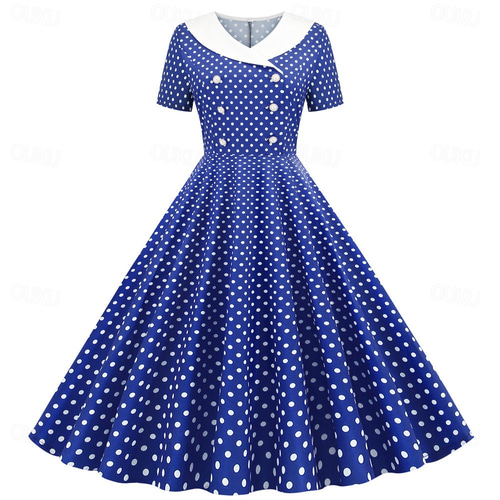 Polka Dots 1950s Cocktail Dress Dress Rockabilly Flare Dress Polka Dot  Turndown Fancy Dress Women's Christmas Halloween Carnival Vacation Homecoming  Prom Adults' Dress Homecoming Dresses Spring 2026 -  28.99