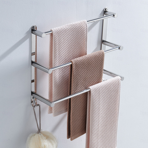 Sayayo 60CM Portasciugamani Bagno Nero Doppio Porta Salviette da Parete, Porta Asciugamano Acciaio Inossidabile SUS304, EGZ8000-B