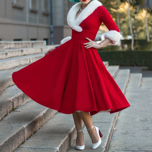 christmas cocktail dress | Short glitter formal dresses * Layered full volume skirt Retro Vintage 1950s Cocktail Dress
