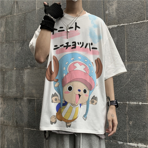 Tee Kiki Ruffy Maglietta Ricamata da Uomo - Manga Cappello di Paglia
