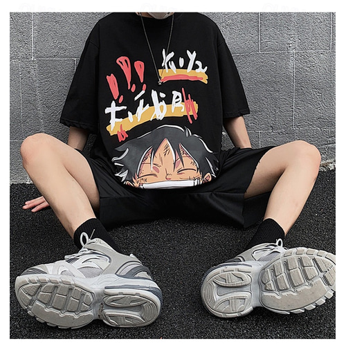 Maglietta Uomo One Piece Luffy - Kiki Logo Tee Bianca Con Ricamo, Cotone 190g/m², Fatto In Germania - 2