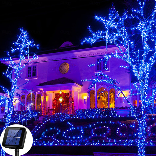 Guirlande Solaire Extérieure - Lot De 3x17m, 150 LED Blanc Chaud - 8 Modes, IP65 - Pour Jardin, Noël, Fêtes
