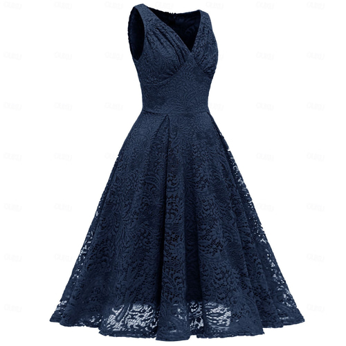 1950s Cocktail Dress Vintage Dress Dress Flare Dress Lace Fancy Dress  Women's Masquerade Party / Evening Bachelorette Party Adults' Dress  Homecoming Dresses 2026 - CAD $59.99
