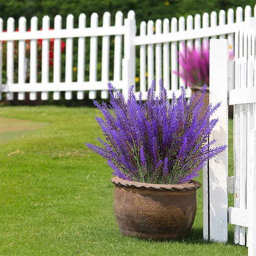 Acquista 8 mazzi di piante da balcone per esterni domestici Fiori finti Pianta anti-ultravioletta Giardino Lavanda artificiale Fiori che non sbiadiscono in Italia a partire da 12