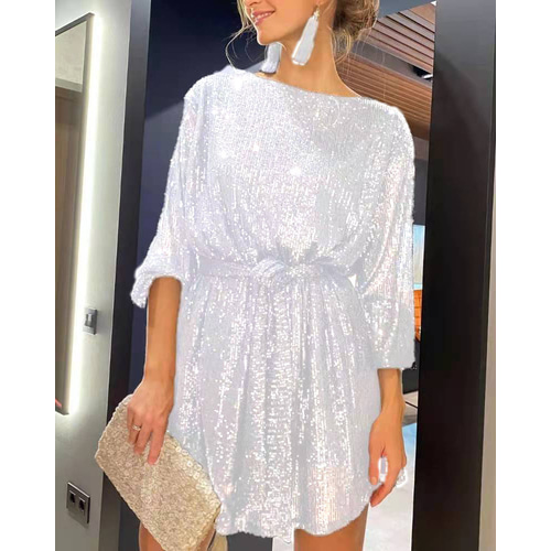 Roaring 20s 1920s Mini Dress Cocktail Dress Short Sleeves The Great Gatsby  Sequins Scoop Neck Fancy Dress Women's Evening Party Wedding Party /  Evening Adults' Dress Homecoming Dresses 2026 - AU $40.89