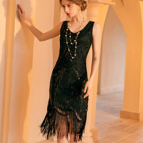 Roaring 20s 1920s Knee Length Dress Flapper Dress Cocktail Dress Sleeveless The Great Gatsby Wedding Guest Sequins V Neck Fancy Dress Women's Evening Party Party Wedding Dress Homecoming Dresses 2026 - 111 Roaring 20s 1920s Knee Length Dress Flapper Dress Cocktail Dress Sleeveless The Great Gatsby Wedding Guest Sequins V Neck Fancy Dress Women's Evening Party Party Wedding Dress Homecoming Dresses 2026 - 111
