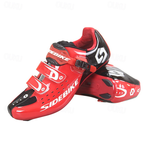 SIDEBIKE Adulto Zapatillas Carretera Zapatos de Ciclismo Calzado para Bicicleta de Carretera A prueba de resbalones Transpirable Bicicleta de Montana Negro Plata Rojo Blanco Negro Rojo Hombre Mujer 20...