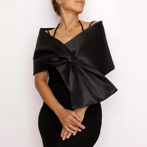 Shawl & Wrap Shawls Women's Wedding Guest Wrap Pure Elegant Sleeveless  Taffeta Wedding Wraps With Pure Color For Party All Seasons dress to  impress 2024 2024 - £ 26