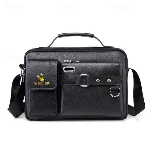 Wizzard men’s messenger bag WEIXIER Mens Crossbody Bag Leather Messenger Bags Waterproof