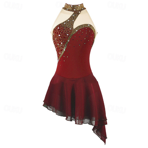 red and black figure skating dress Figure skating dress ice skating dress ice dance – Gymcostumes main image 1