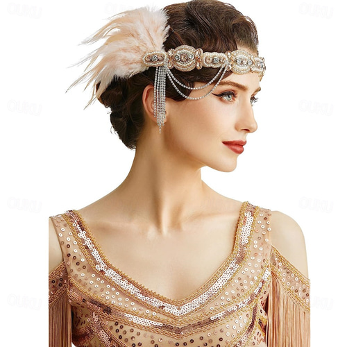 Vintage 1920s The Great Gatsby Flapper Headband The Great  display picture 1