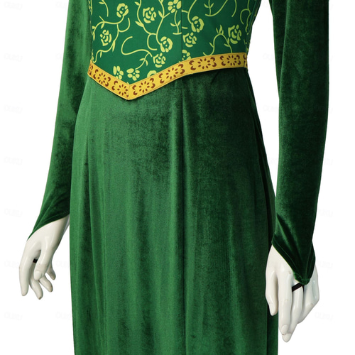 Fiona Costume Women Princess Fiona Dress Shrek Medieval Renaissance Dress  Long Sleeves Green Dress Gown Dress Halloween Cosplay Party Outfit With Wig  2026 - US $59.84