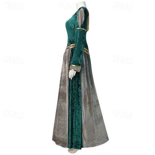 slim fit dress slacks Medieval Renaissance Witch Square Neck Gown Dress, Navy Blue / 3XL