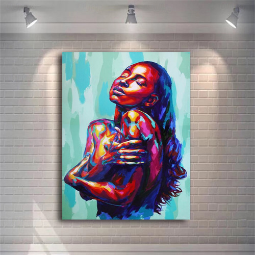 2026年 抽象的な女性ヌードキャンバス絵画セクシーなボディアート