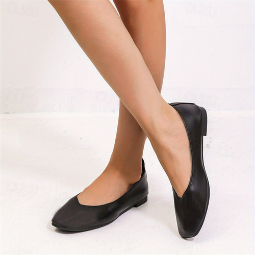Women's Black Ballet Flats  Soft Faux Leather Slip-On Shoes for Work,  Casual, and Daily Wear 2026 - US $18.99