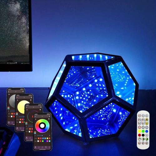 Infinito Dodecaedro Gaming Light, Lámpara De Mesa Led Rgbw, | Meses sin interés