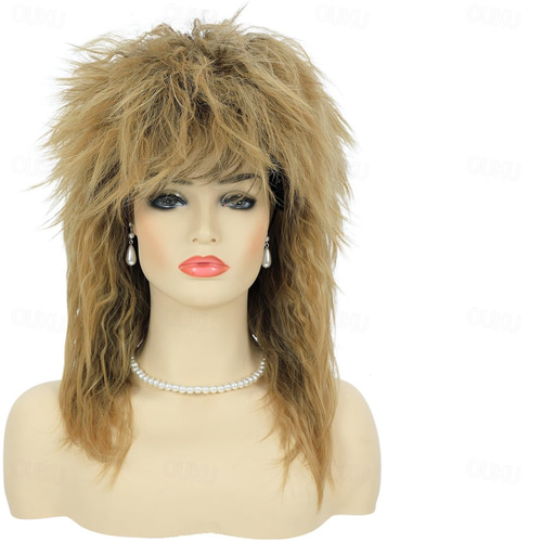 Peluca rubia sintética con flequillo para mujer, pelucas onduladas y
