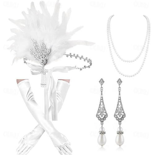 Juego de 6 accesorios de los años 20, grandes accesorios de Gatsby para