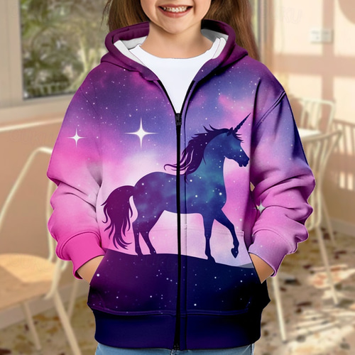 Manteau licorne fashion fille