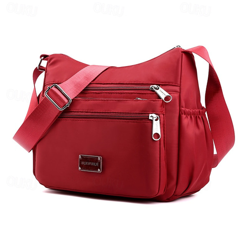 Borsa A Tracolla Donna In Nylon Leggero - Multi Tasche, Impermeabile, Per Lavoro, Scuola, Viaggi E Shopping - 24.9x21.1x10.9 Cm - 2